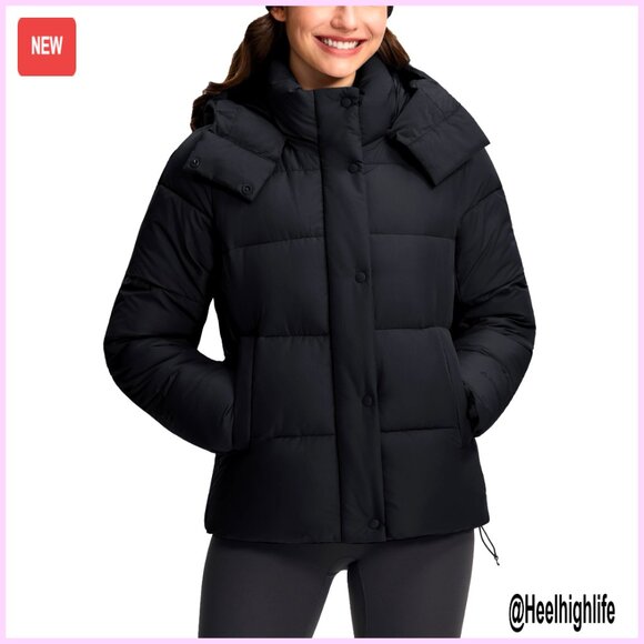 Women's Quilted Puffer Jacket Hooded Winter Coat Insulated Full Zip